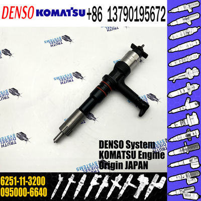 Denso fuel injector 095000-6640 6251-11-3200 with stock available and fast delivery for KOMATSU